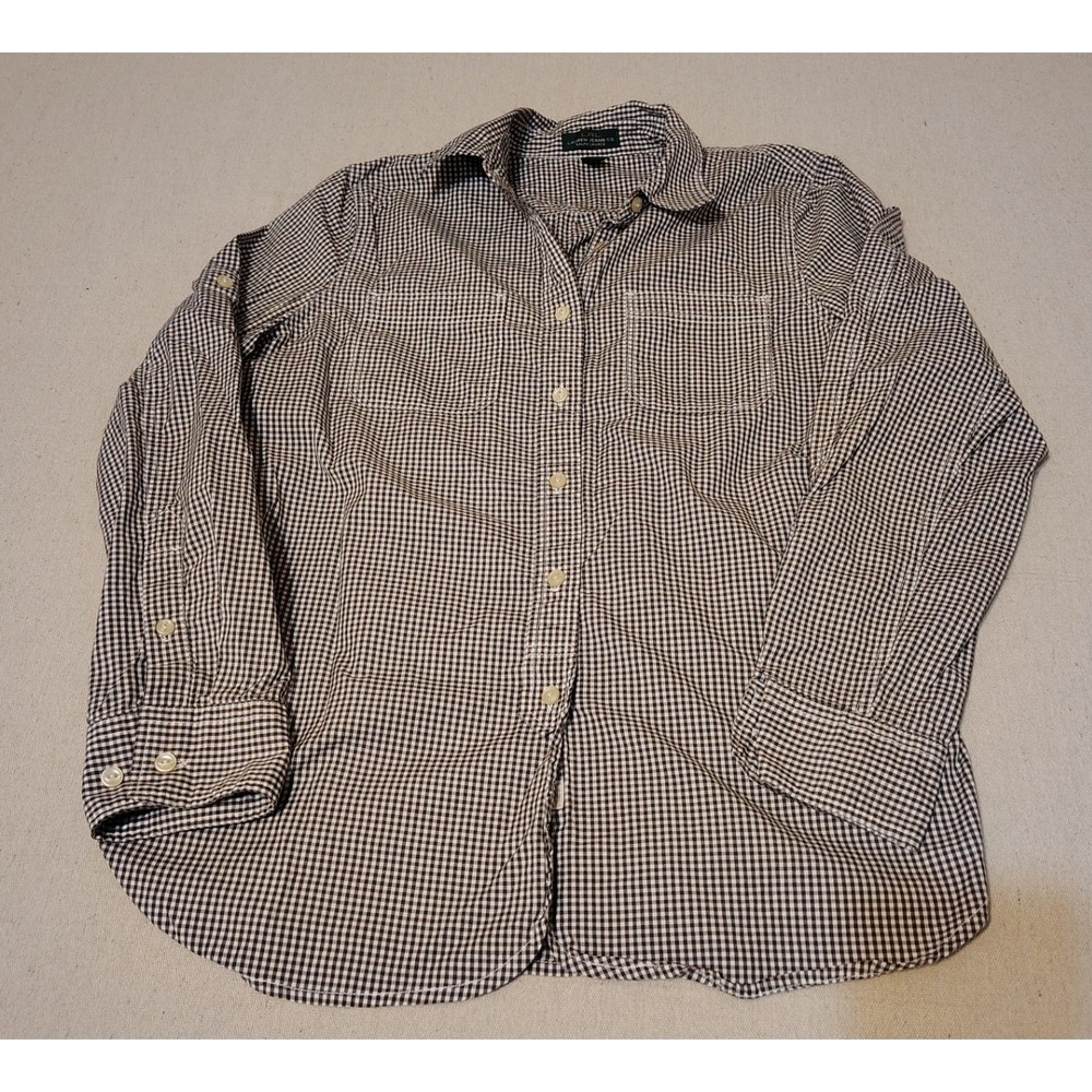 LRL Ralph Lauren Jeans Co Gingham Button‎ Down Shirt Long Sleeve Women Size M 7
